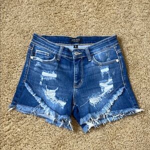 Judy Blue Women's Distressed Blue Denim Shorts new no tags size small